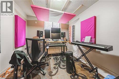 Office area with a textured ceiling and baseboards - 24 Hildegard Drive, Hamilton, ON - Indoor Photo Showing Office