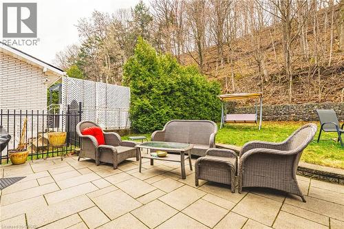View of patio featuring an outdoor hangout area and grilling area - 24 Hildegard Drive, Hamilton, ON - Outdoor With Deck Patio Veranda