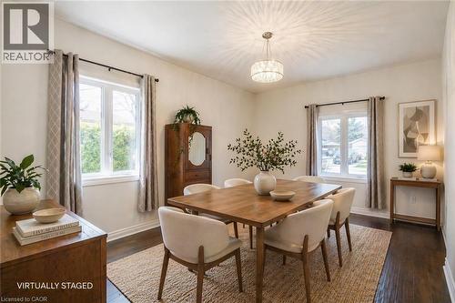 Virtually staged diningroom - 621 Rosseau Road, Hamilton, ON - Indoor Photo Showing Dining Room