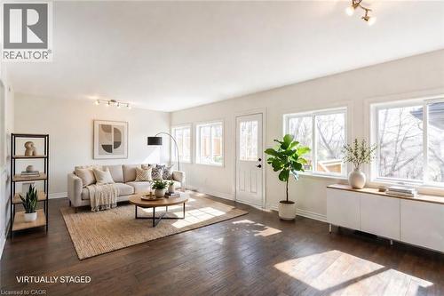 Virtually Staged - 621 Rosseau Road, Hamilton, ON - Indoor Photo Showing Living Room