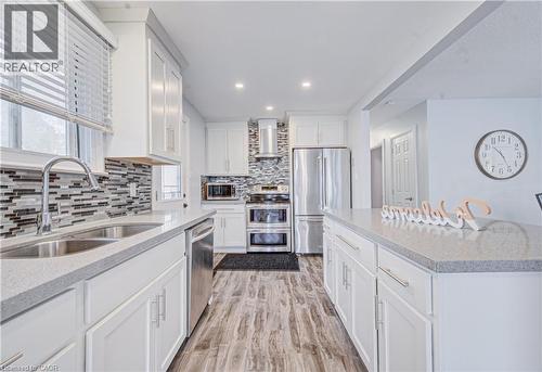 141 Mooregate Crescent, Kitchener, ON - Indoor Photo Showing Kitchen With Stainless Steel Kitchen With Double Sink With Upgraded Kitchen