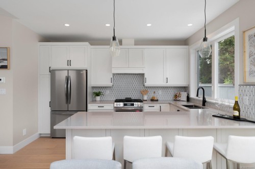 2284 Malaview Ave, Sidney, BC - Indoor Photo Showing Kitchen With Stainless Steel Kitchen With Double Sink With Upgraded Kitchen