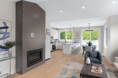 2284 Malaview Ave, Sidney, BC - Indoor Photo Showing Living Room With Fireplace