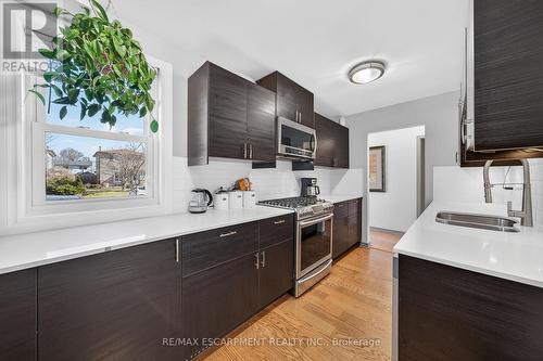 211 Birchcliffe Crescent, Hamilton, ON - Indoor Photo Showing Kitchen With Double Sink