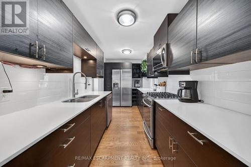 211 Birchcliffe Crescent, Hamilton, ON - Indoor Photo Showing Kitchen With Double Sink