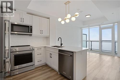 60 Charles Street W Unit# 1904, Kitchener, ON - Indoor Photo Showing Kitchen With Double Sink