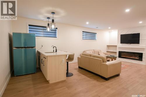 4154 Fieldstone Way, Regina, SK - Indoor With Fireplace