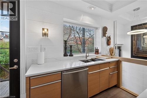 63 West Avenue N Unit# 1, Hamilton, ON - Indoor Photo Showing Kitchen With Double Sink