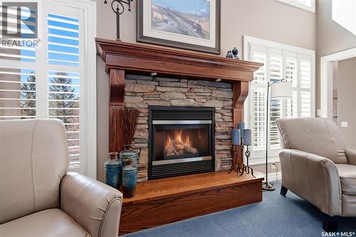 1514 Lakeridge Drive N, Regina, SK - Indoor Photo Showing Living Room With Fireplace