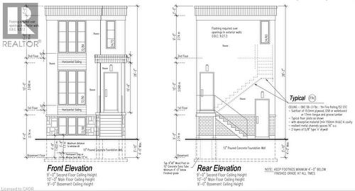 Architectural Drawings, Elevations - 80 Ontario Avenue, Hamilton, ON 