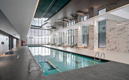 Pool - 2505-2300 Rue Tupper, Montréal (Ville-Marie), QC - Indoor Photo Showing Other Room With In Ground Pool