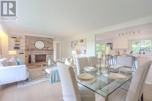 1253 Melton Drive, Mississauga, ON - Indoor Photo Showing Dining Room With Fireplace