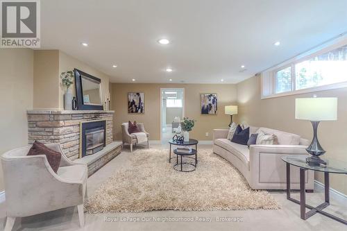 1253 Melton Drive, Mississauga, ON - Indoor Photo Showing Living Room With Fireplace