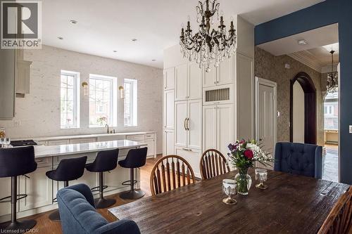Custom cabinetry, quartz counters & peninsula - 347 Queen Street S, Hamilton, ON - Indoor Photo Showing Dining Room