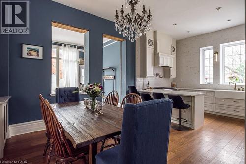 The stunning kitchen subtly captures the Dining Room - 347 Queen Street S, Hamilton, ON - Indoor Photo Showing Dining Room