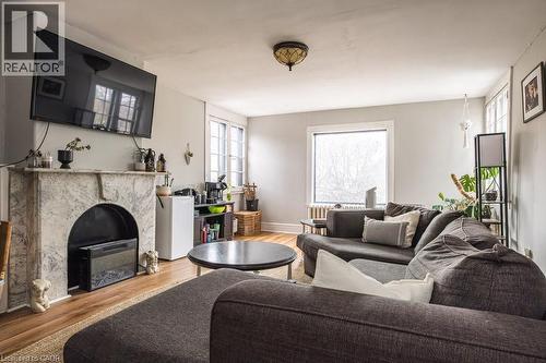 347 Queen Street S, Hamilton, ON - Indoor Photo Showing Living Room With Fireplace