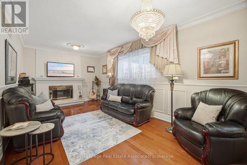 Family Room with fireplace - 1311 Underwood Drive, Mississauga, ON - Indoor Photo Showing Living Room With Fireplace