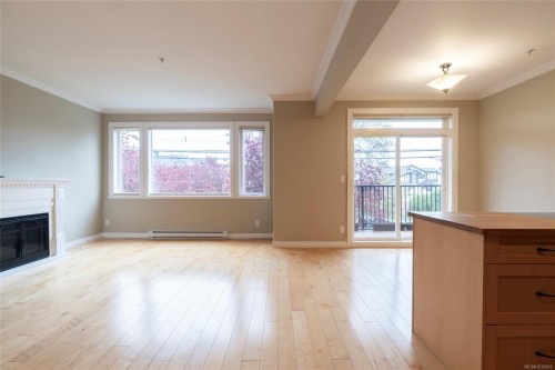 201-9942 Third St, Sidney, BC - Indoor Photo Showing Other Room With Fireplace