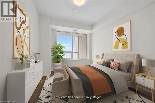 Virtually Staged bedroom - 385 Winston Road Unit# 1607, Grimsby, ON - Indoor Photo Showing Bedroom