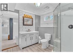 Tastefully renovated basement bathroom - 