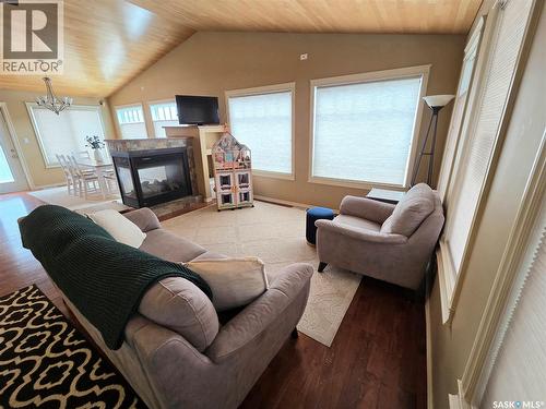 214 5Th Street, Milestone, SK - Indoor Photo Showing Living Room With Fireplace