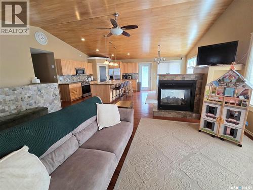 214 5Th Street, Milestone, SK - Indoor Photo Showing Living Room With Fireplace