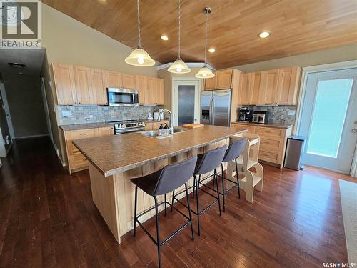 214 5Th Street, Milestone, SK - Indoor Photo Showing Kitchen With Double Sink