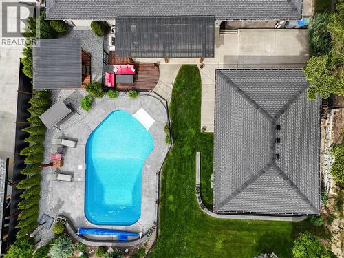 Birds eye view - 2015 Valleyview Drive, Kamloops, BC - Outdoor With In Ground Pool With Deck Patio Veranda