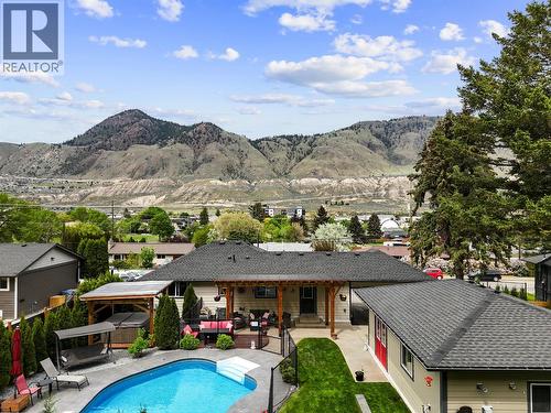 Great View of Back Yard - 2015 Valleyview Drive, Kamloops, BC - Outdoor With In Ground Pool With Deck Patio Veranda