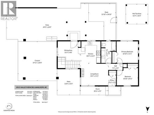 Floor plan-main floor - 2015 Valleyview Drive, Kamloops, BC - Other
