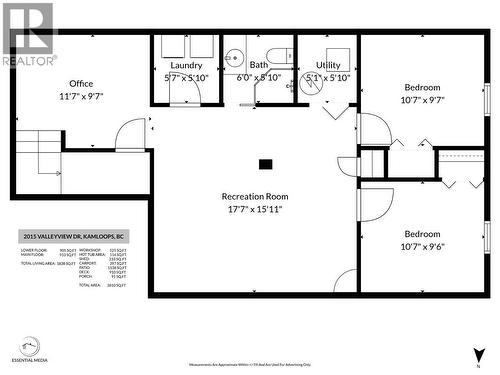 Floor Plan-Lower floor - 2015 Valleyview Drive, Kamloops, BC - Other