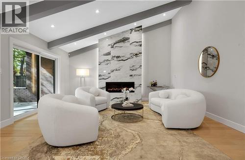 239 Corrie Crescent, Waterloo, ON - Indoor Photo Showing Living Room With Fireplace