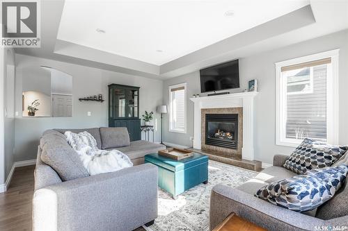 562 Evergreen Boulevard, Saskatoon, SK - Indoor Photo Showing Living Room With Fireplace