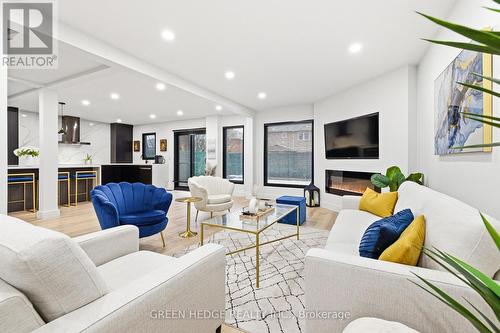 33 Dagwell Crescent, Ajax, ON - Indoor Photo Showing Living Room With Fireplace