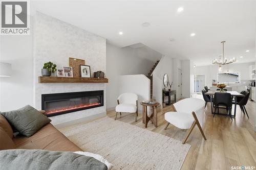 1314 Empress Avenue, Saskatoon, SK - Indoor Photo Showing Living Room With Fireplace