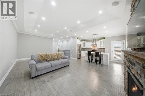 194 Donly Drive S Unit# 12, Simcoe, ON - Indoor Photo Showing Living Room With Fireplace