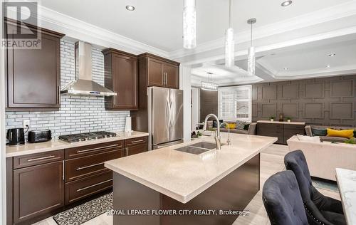 21 Arkwright Drive, Brampton, ON - Indoor Photo Showing Kitchen With Stainless Steel Kitchen With Double Sink With Upgraded Kitchen