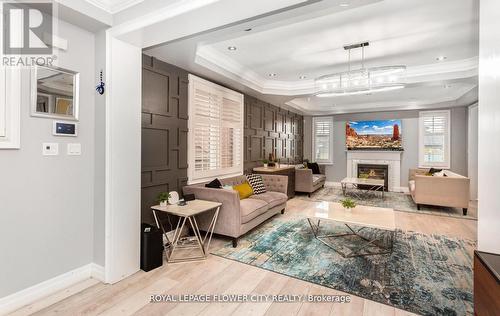 21 Arkwright Drive, Brampton, ON - Indoor Photo Showing Living Room With Fireplace