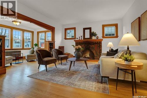 3129 Rae Street, Regina, SK - Indoor Photo Showing Living Room With Fireplace
