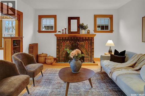 3129 Rae Street, Regina, SK - Indoor Photo Showing Living Room With Fireplace