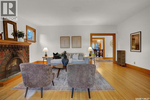 3129 Rae Street, Regina, SK - Indoor Photo Showing Living Room With Fireplace