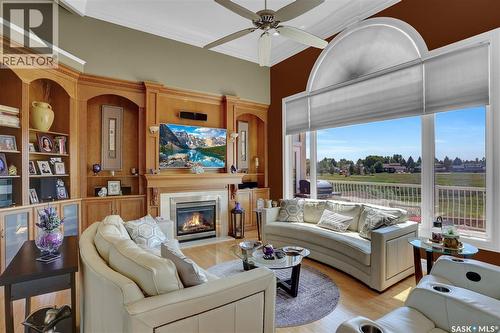 1453 Normandy Drive, Moose Jaw, SK - Indoor Photo Showing Living Room With Fireplace