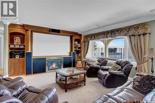 1453 Normandy Drive, Moose Jaw, SK - Indoor Photo Showing Living Room With Fireplace
