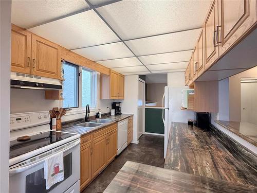 32 Willow Place, Brandon, MB - Indoor Photo Showing Kitchen With Double Sink