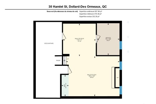 Plan (croquis) - 30 Rue Hamlet, Dollard-Des-Ormeaux, QC - Other