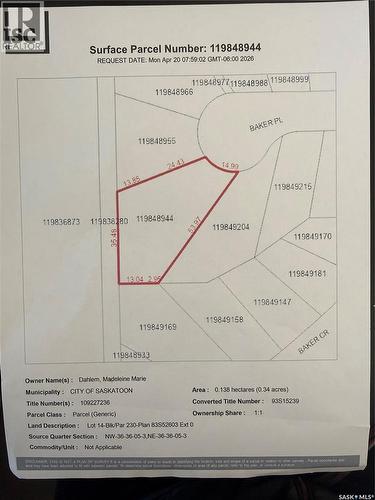 230 Baker Place, Saskatoon, SK - Other