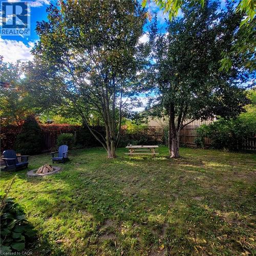 Expansive lawn area featuring mature trees providing natural shade - 34 Christopher Drive, Cambridge, ON - Outdoor