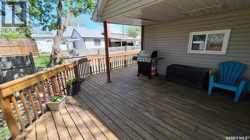 215 Mergens Street, Weyburn, SK - Outdoor With Deck Patio Veranda With Exterior
