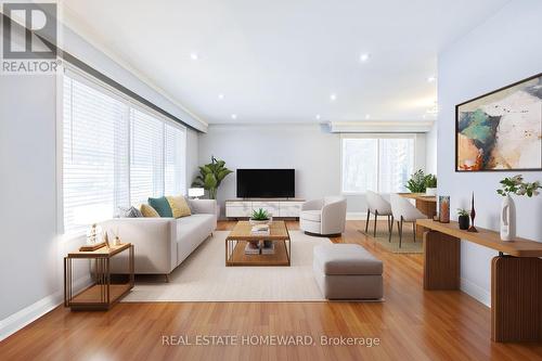 Virtually Staged - 4 Moorecroft Crescent, Toronto, ON - Indoor Photo Showing Living Room