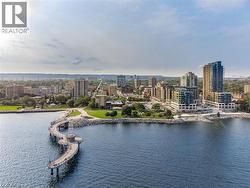 Aerial perspective showcasing a vibrant waterfront community - 